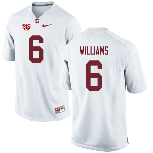 Men #6 Reagan Williams Stanford Cardinal College Football Jerseys Sale-White